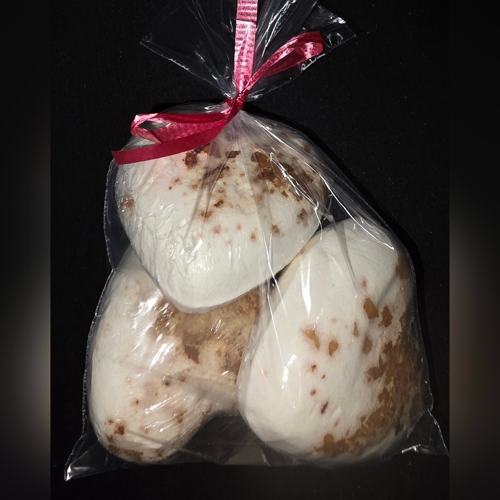 Trio Of Rose Scented Bath Bombs With Crushed Rose Petals